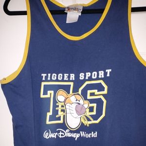 Vintage Walt Disney world tank tee shirtTigger blue travel beach